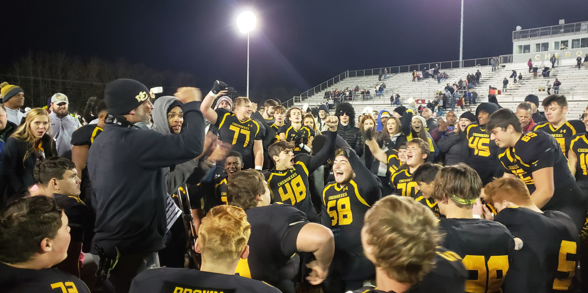 Rivalry victory celebration